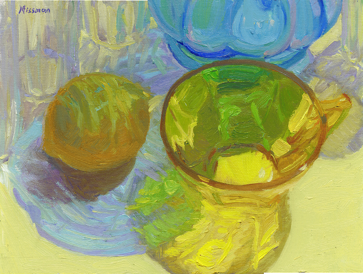 Colored Glass with Lemon